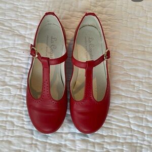 La Coqueta Red Leather T-Bar Shoes